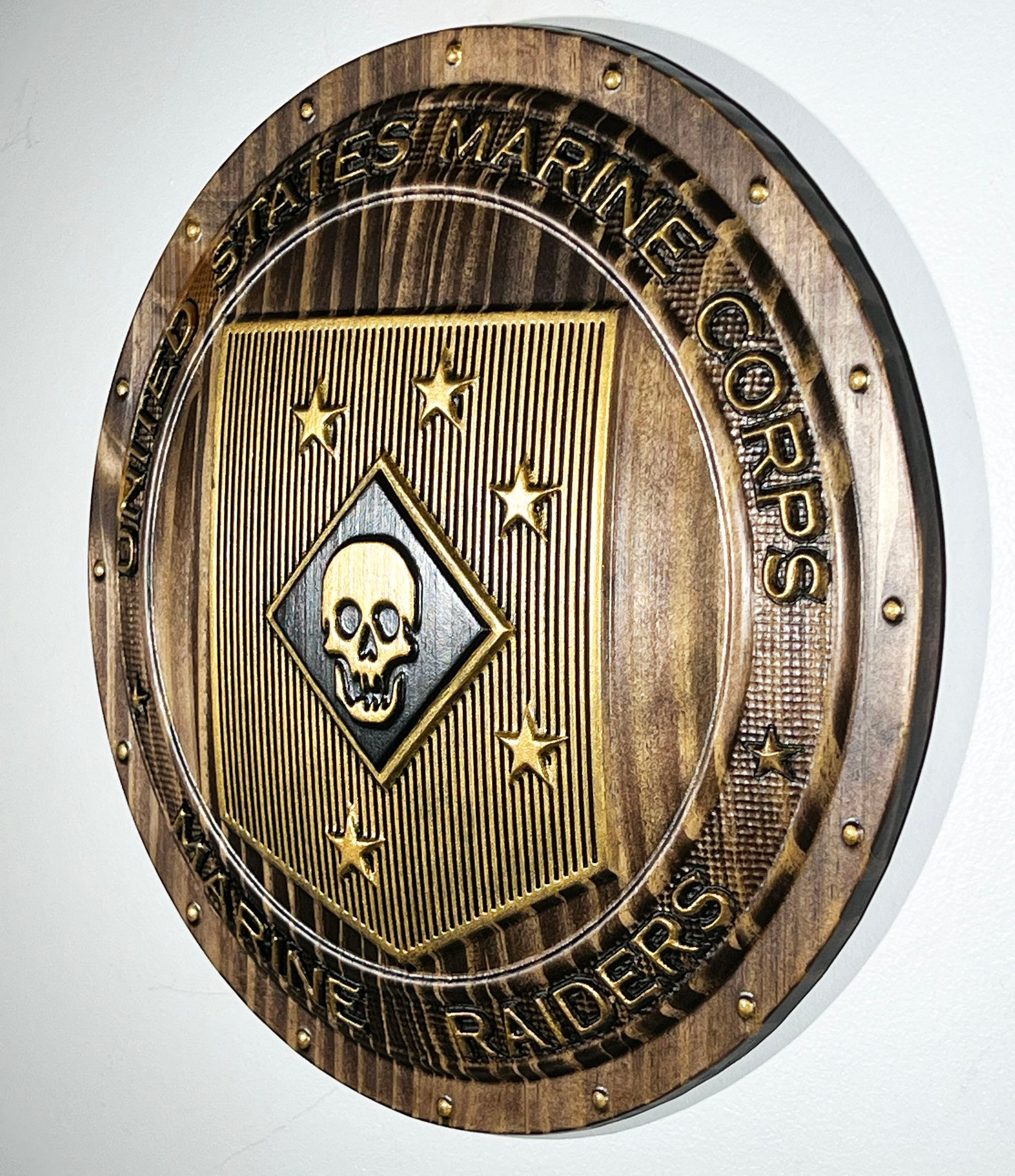 USMC Marine Raiders Gold Black Shield