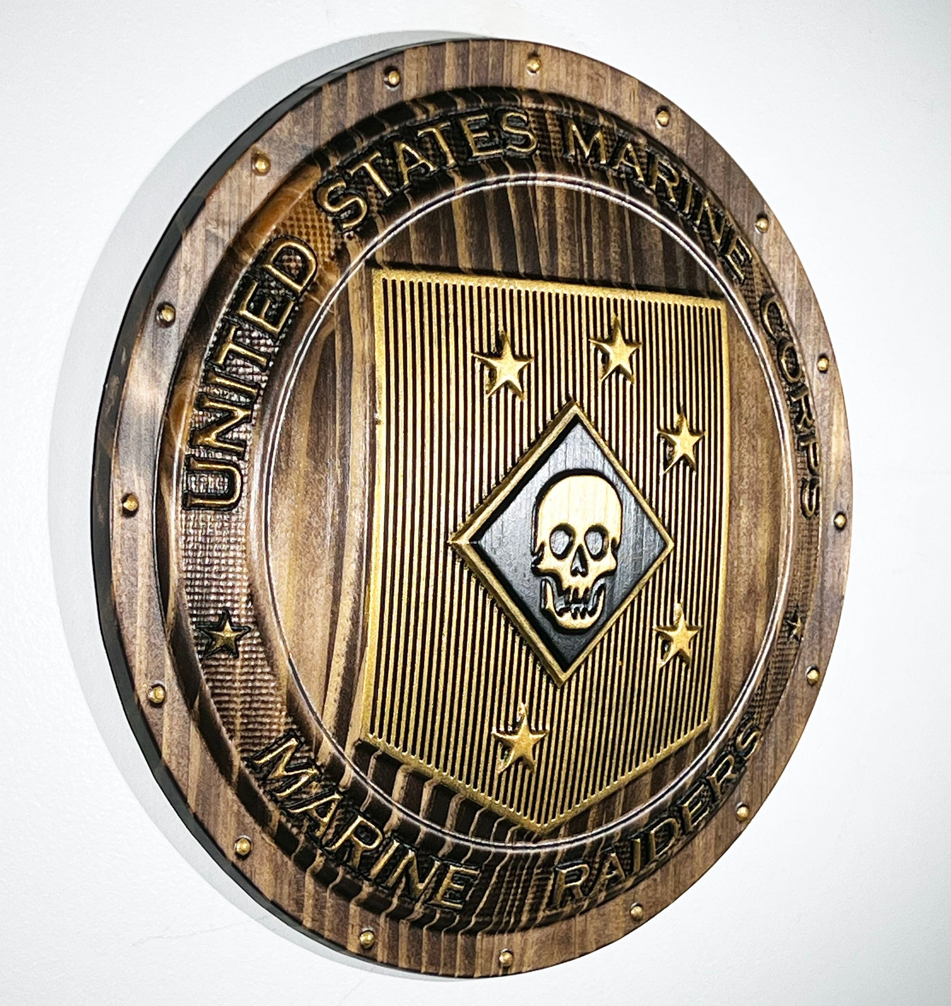 USMC Marine Raiders Gold Black Shield