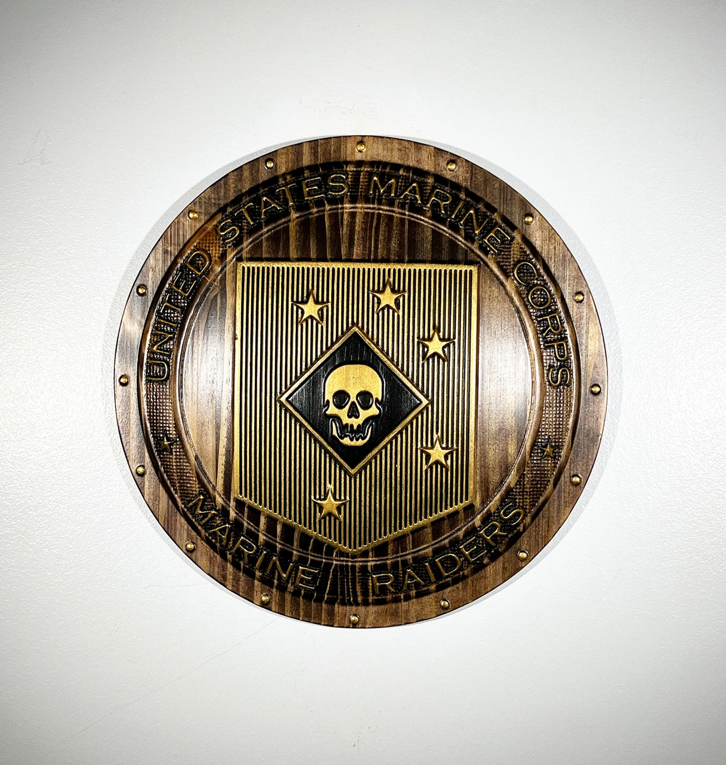 USMC Marine Raiders Gold Black Shield