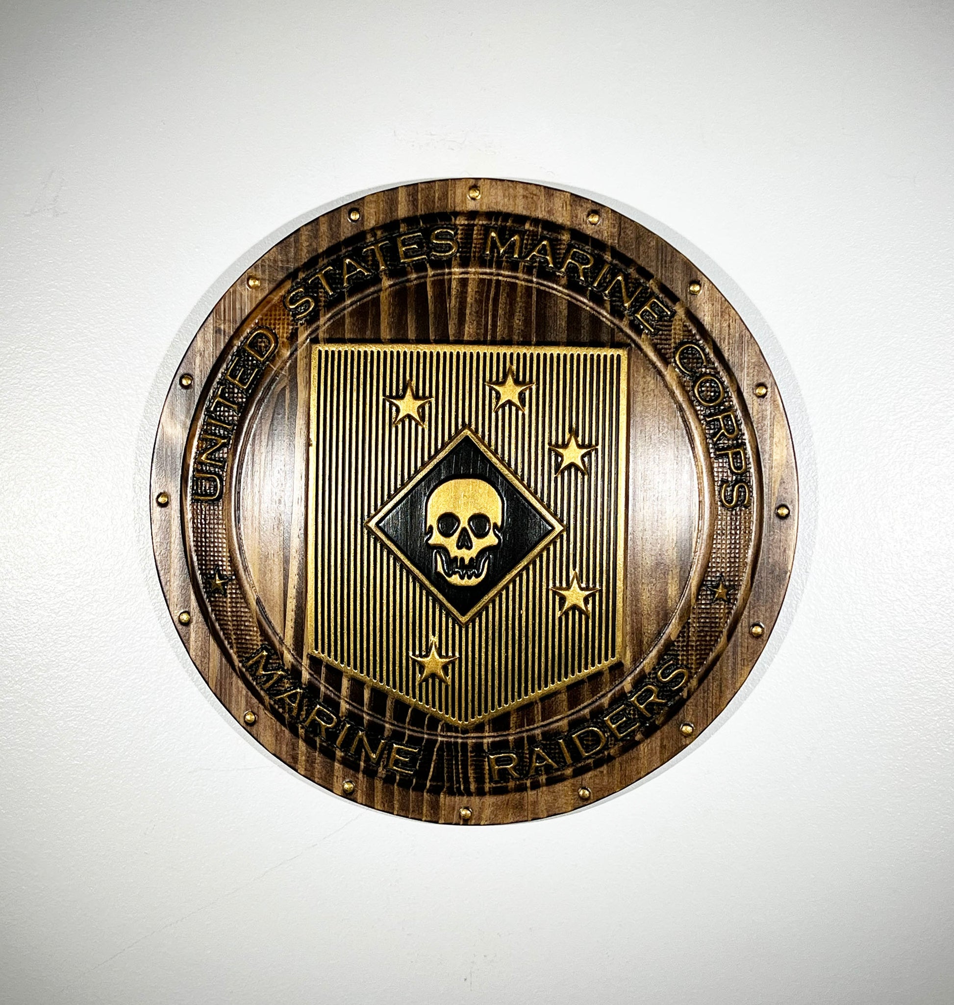 USMC Marine Raiders Gold Black Shield