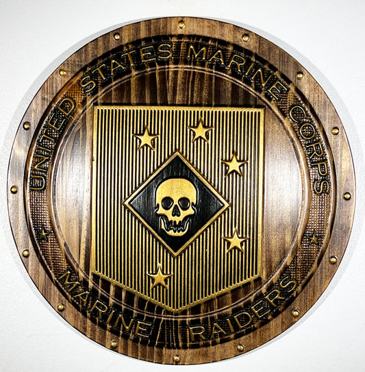 USMC Marine Raiders Gold Black Shield