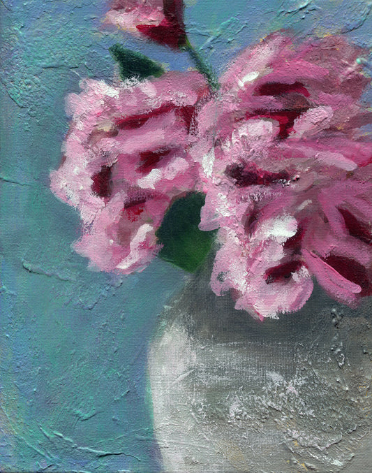 Roses painting on canvas 8x10, hand painted original small wall floral artwork, gallery wall acrylic wall art, canvas wall art