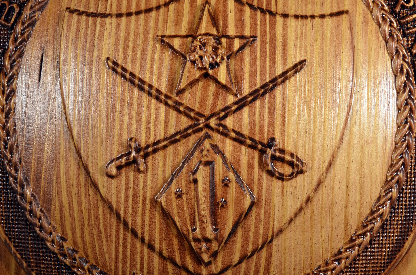 USMC 1st Battalion 5th Marines Shield, USMC Geronimo CNC, military plaque - Carved Effects