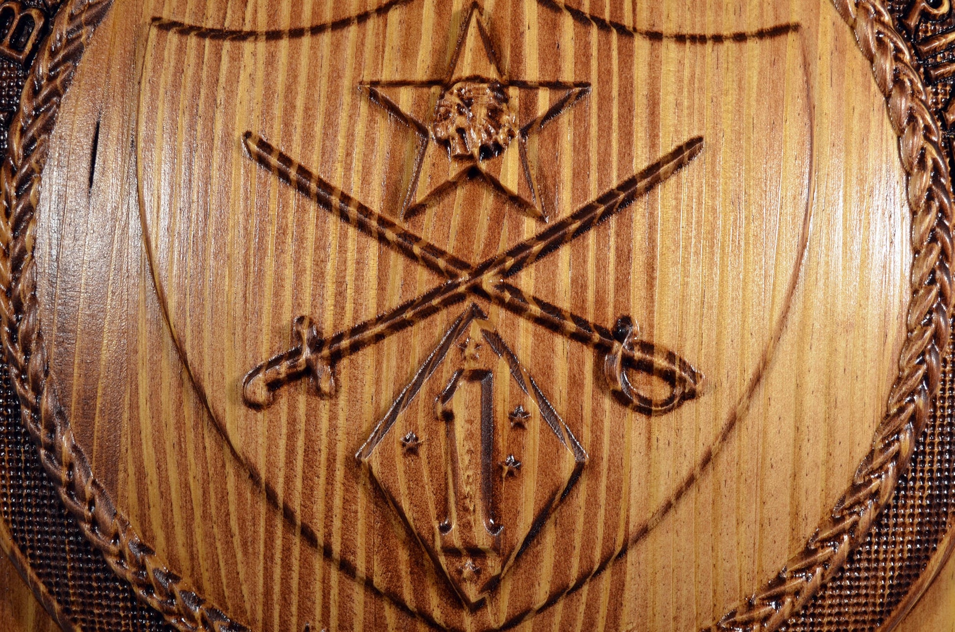 USMC 1st Battalion 5th Marines Shield, USMC Geronimo CNC, military plaque - Carved Effects
