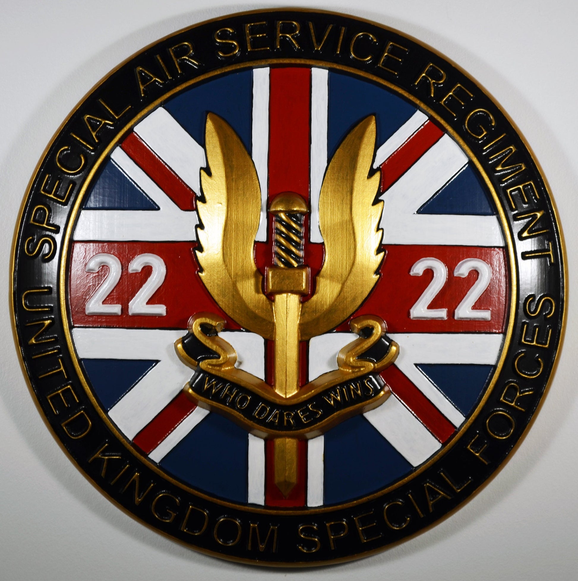 Special Air Service (SAS) Emblem Painted, CNC military plaque - Carved Effects
