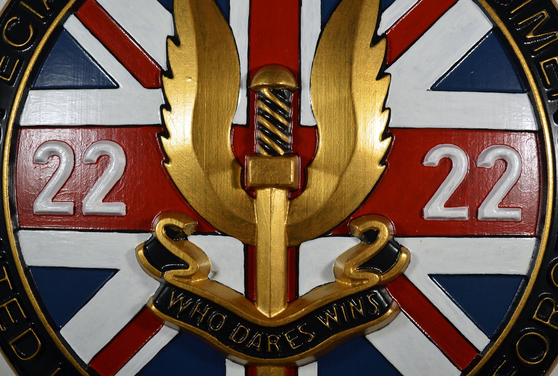 Special Air Service (SAS) Emblem Painted, CNC military plaque - Carved Effects