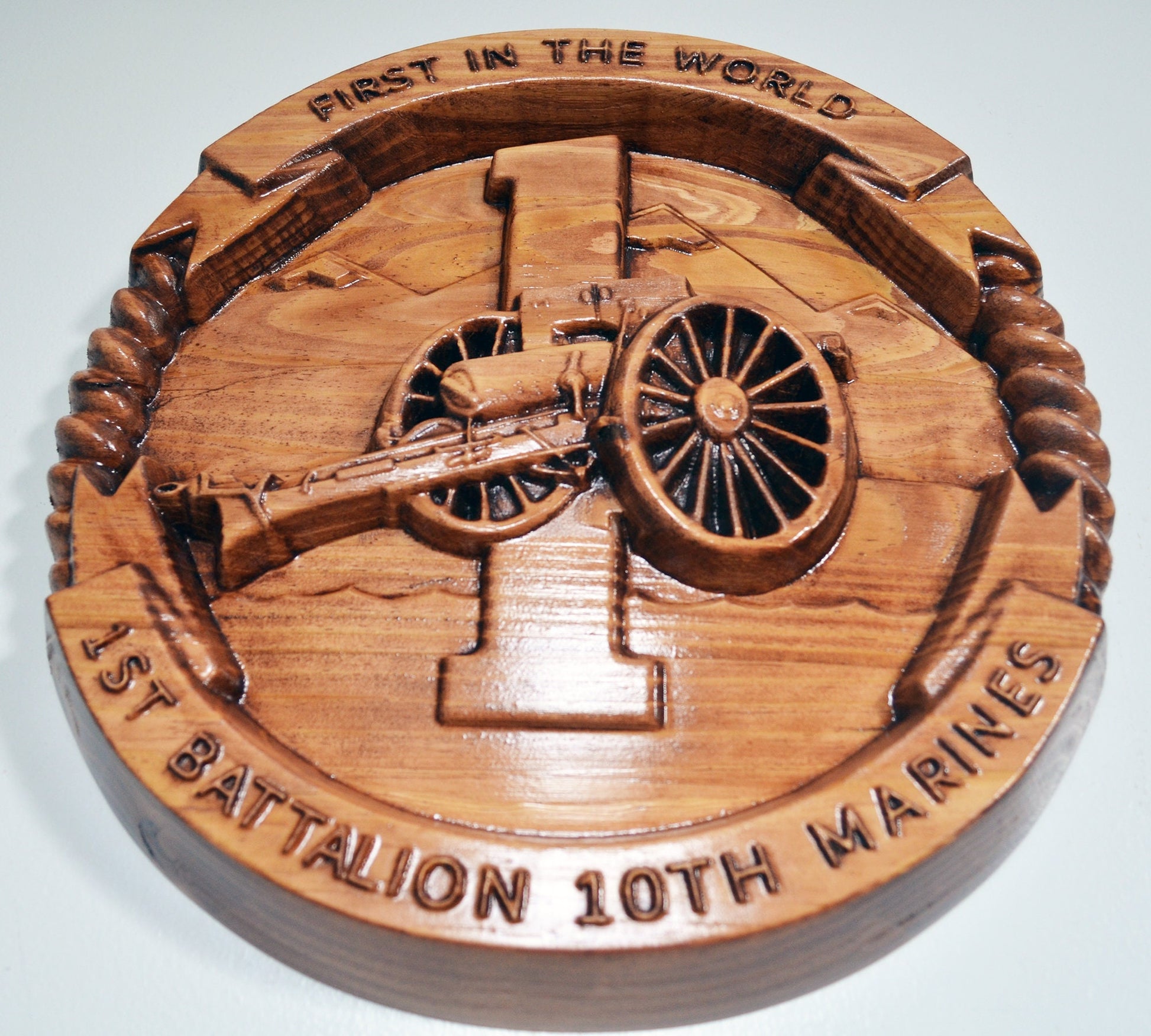USMC 1st Battalion 10th Marines, US Marine Corps wood plaque, military plaque - Carved Effects