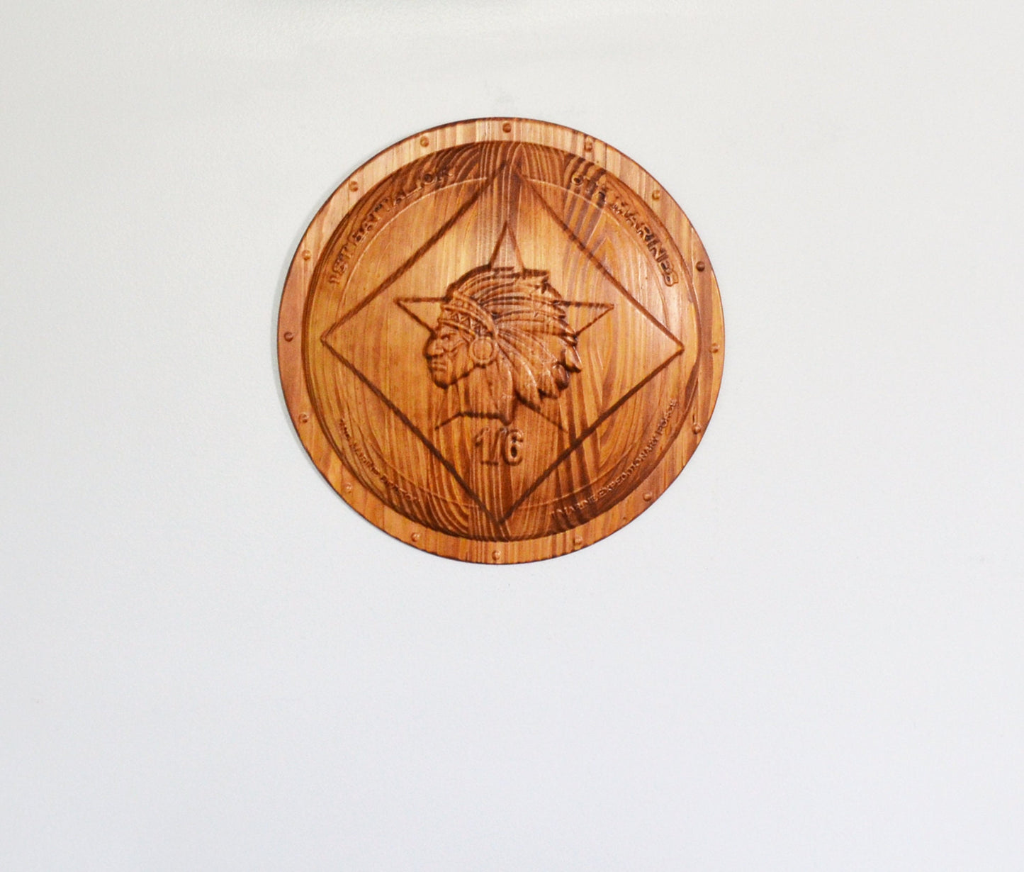 USMC 1st Battalion 6th Marines, USMC 1/6 Hard 3d wood carving, military plaque - Carved Effects