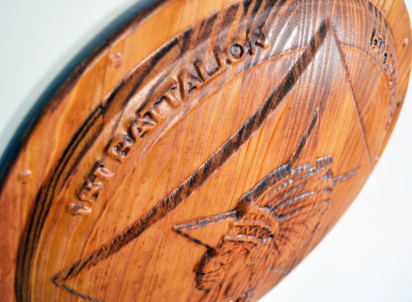 USMC 1st Battalion 6th Marines, USMC 1/6 Hard 3d wood carving, military plaque - Carved Effects