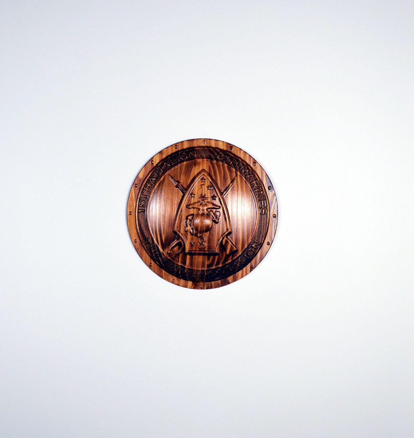 USMC 1st Battalion, 8th Marines, Unit Emblem, US Marine Corps, military plaque - Carved Effects