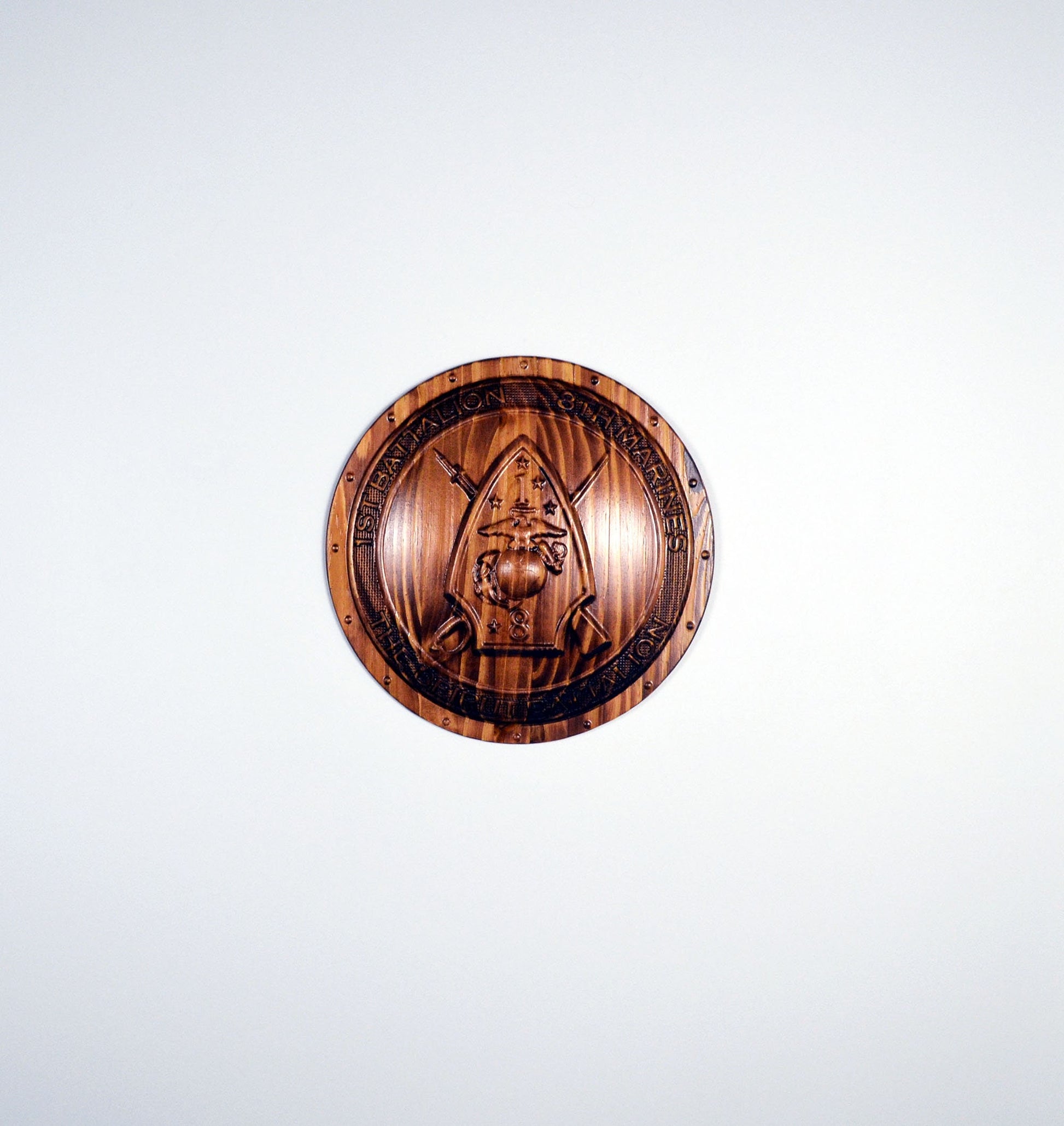 USMC 1st Battalion, 8th Marines, Unit Emblem, US Marine Corps, military plaque - Carved Effects