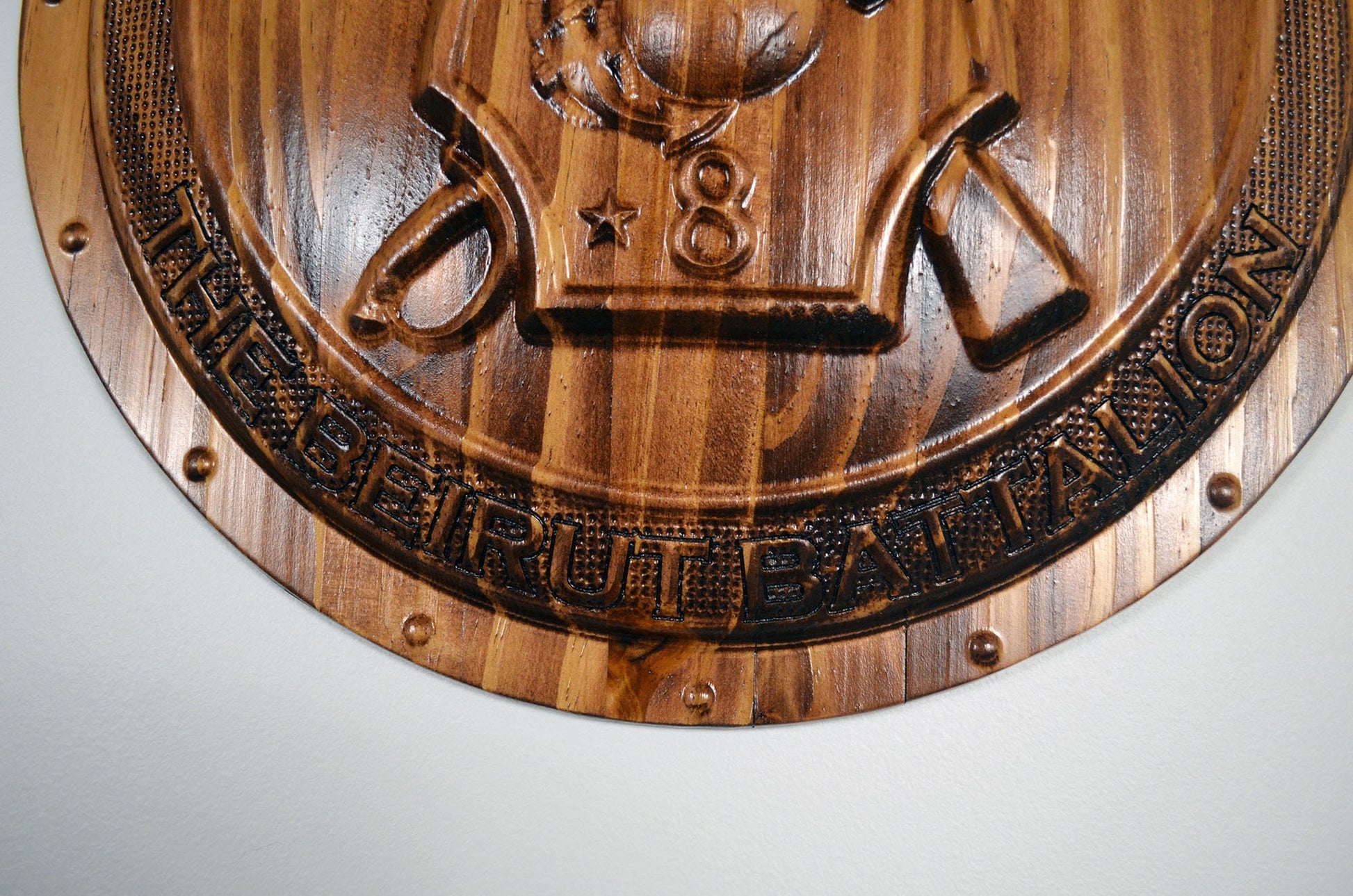 USMC 1st Battalion, 8th Marines, Unit Emblem, US Marine Corps, military plaque - Carved Effects