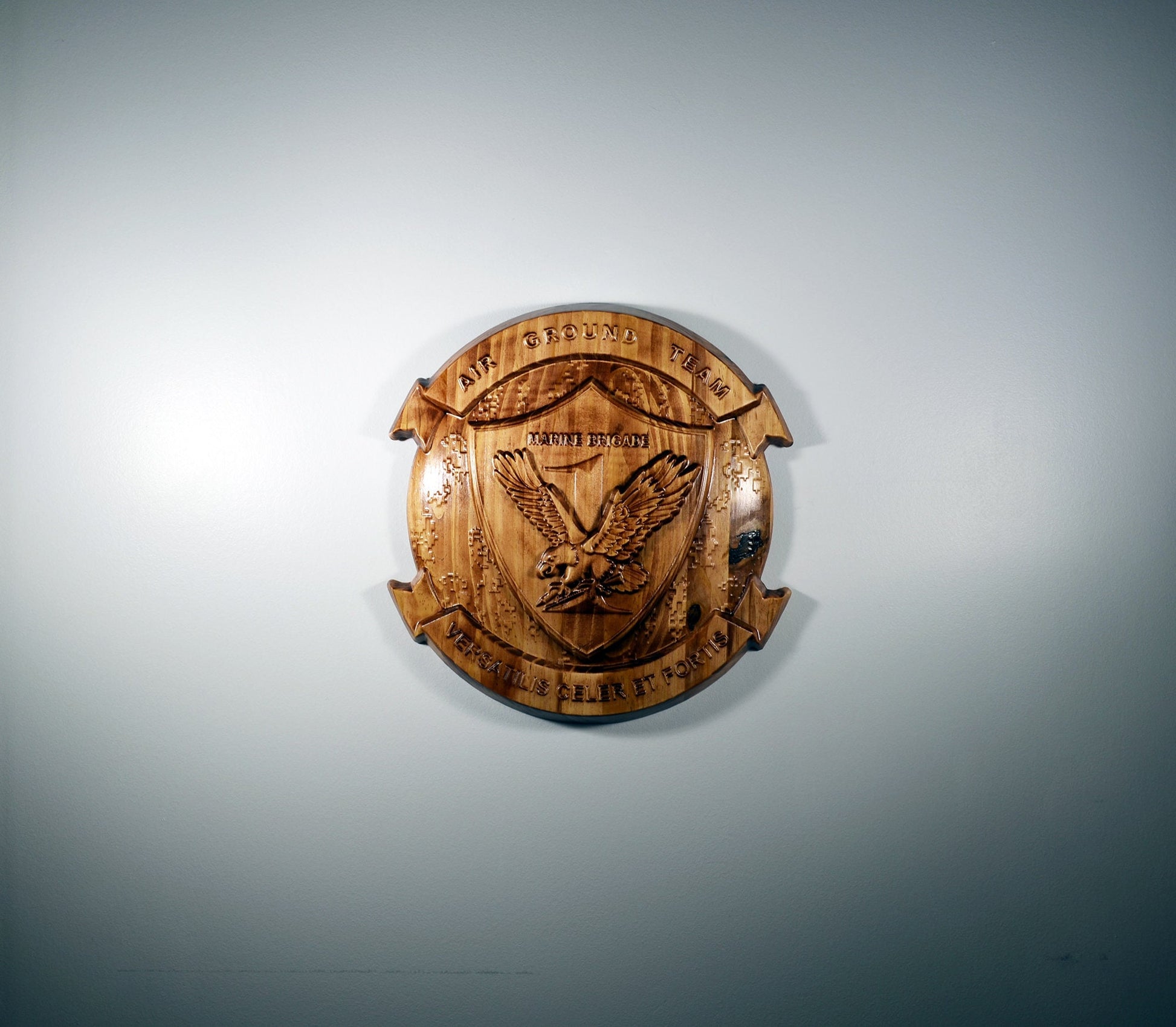 USMC 1st Marine Expeditionary Brigade (1st MEB), CNC 3d wood carving, military plaque - Carved Effects