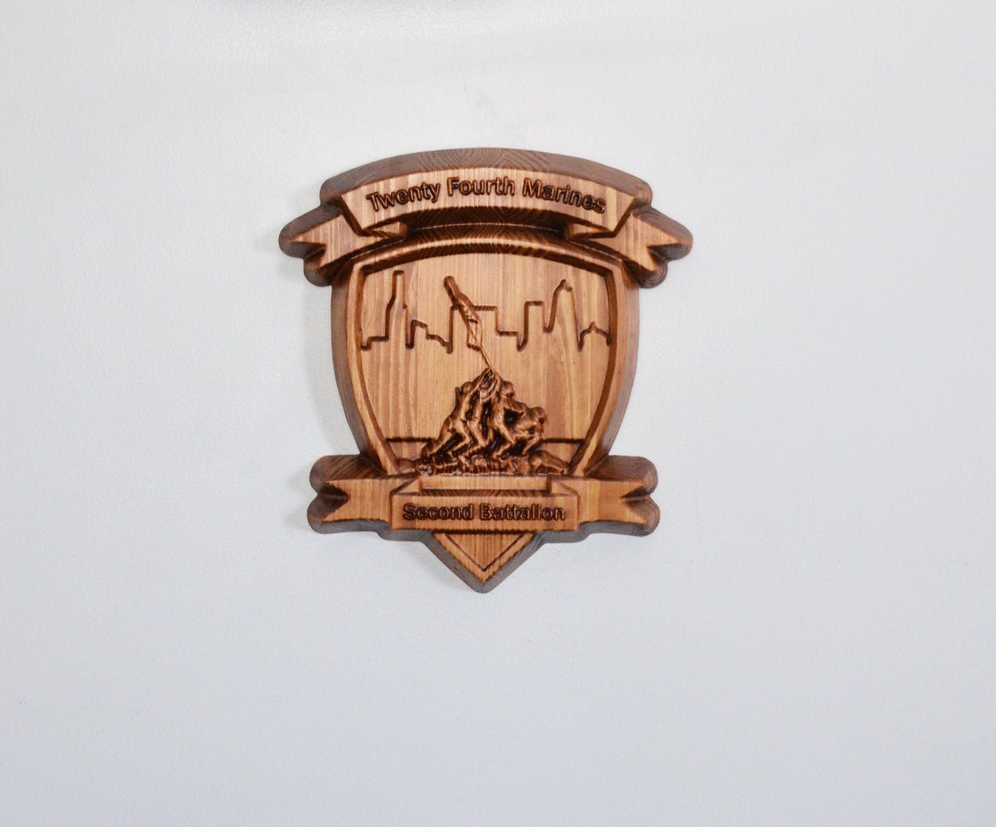 USMC 2nd Battalion 24th Marines, Mad Ghosts, 3d wood carving military plaque - Carved Effects