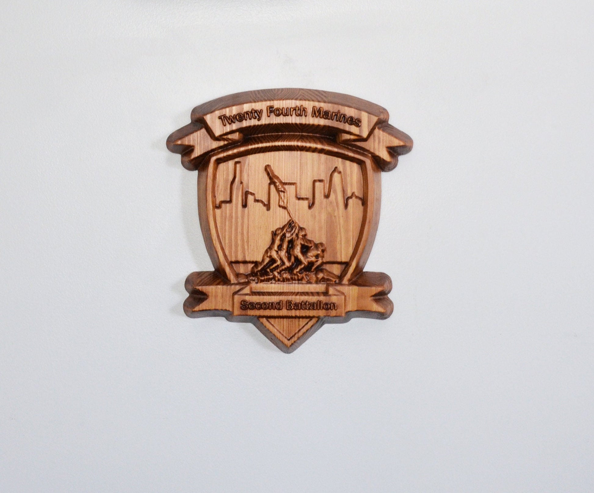 USMC 2nd Battalion 24th Marines, Mad Ghosts, 3d wood carving military plaque - Carved Effects