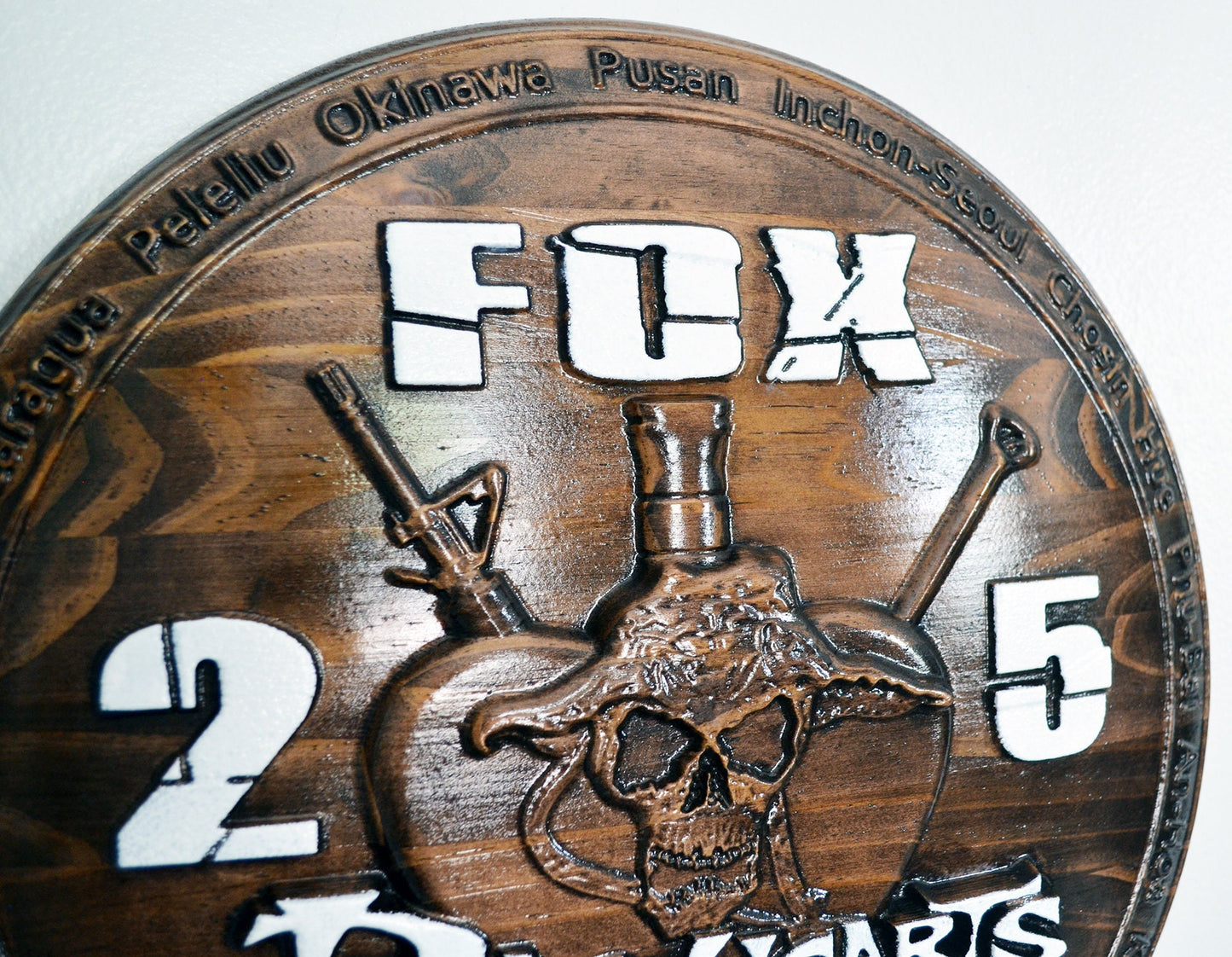 USMC 2nd Battalion 5th Marines, US Marine Corps, Fox Co, Blackhearts, 3d wood carving, military plaque - Carved Effects
