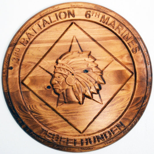 USMC 3rd Battalion 6th Marines, US Marine Corps, 3d wood carving - Carved Effects