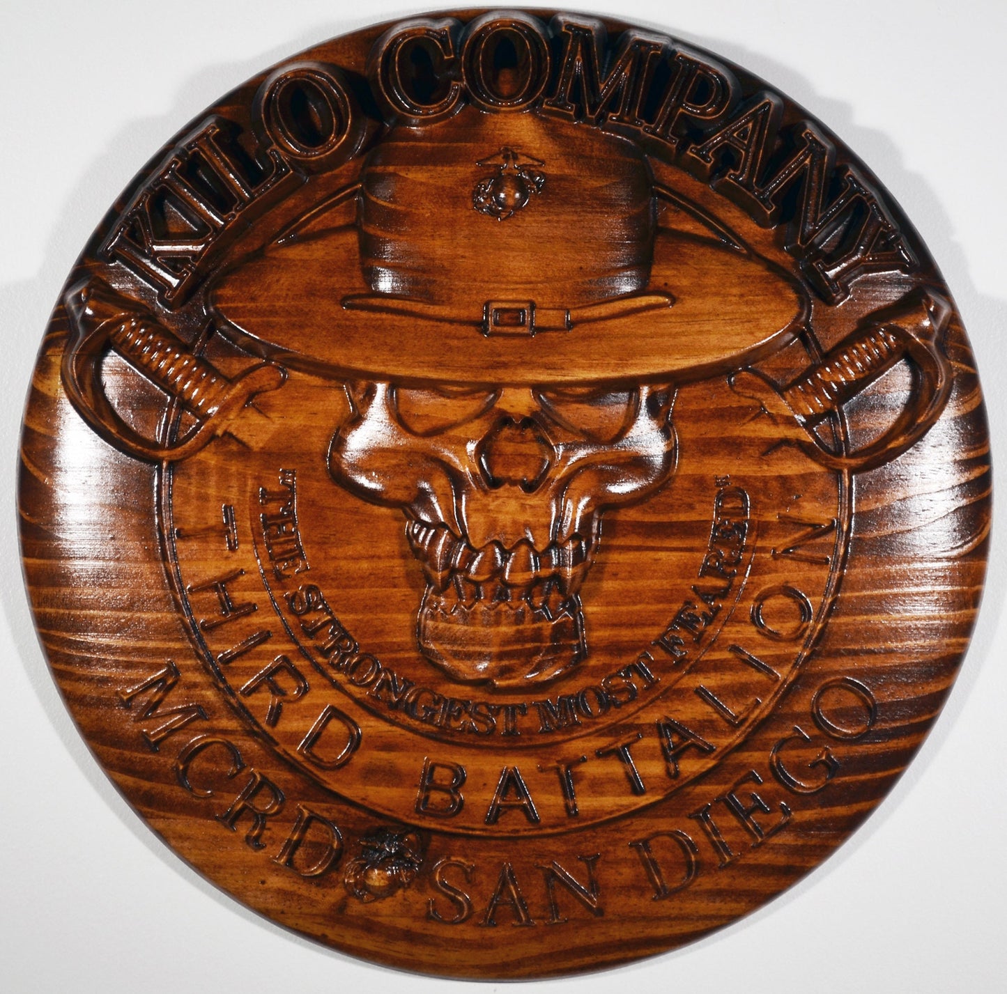 USMC 3rd Recruit Training Battalion Kilo Co, USMC, 3d wood CNC, military plaque - Carved Effects