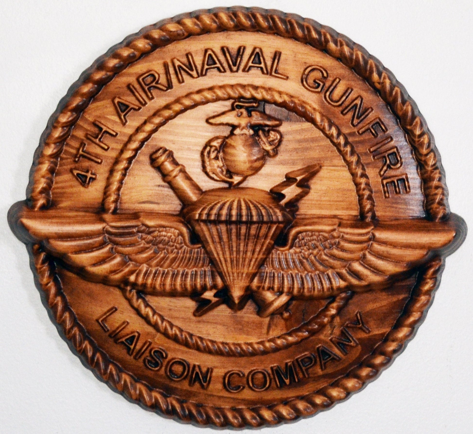 USMC 4th Anglico, Unit Emblem, US Marine Corps, military plaque - Carved Effects