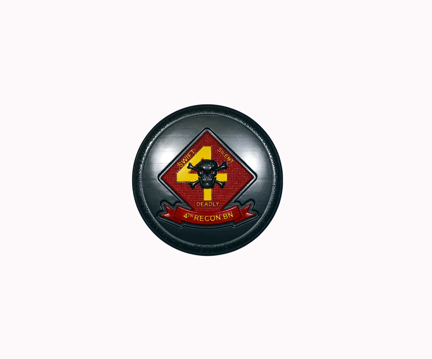 USMC 4th Reconnaissance Battalion, Marine Corps Special Forces, painted 3d wood carving, military plaque - Carved Effects