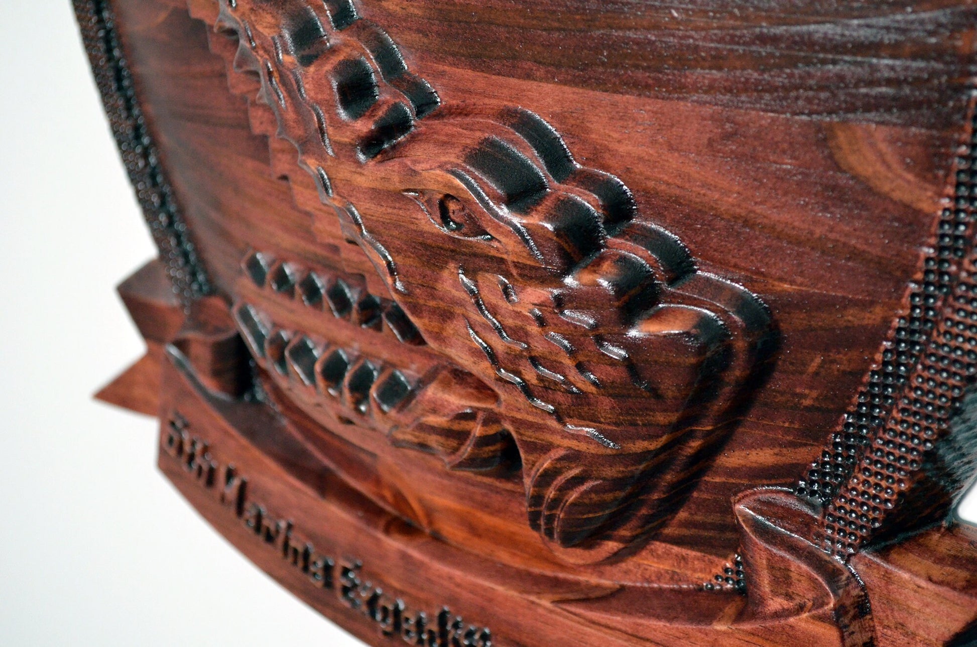 USMC 5th Marine Expeditionary Brigade, stained 3d wood carving, military plaque - Carved Effects