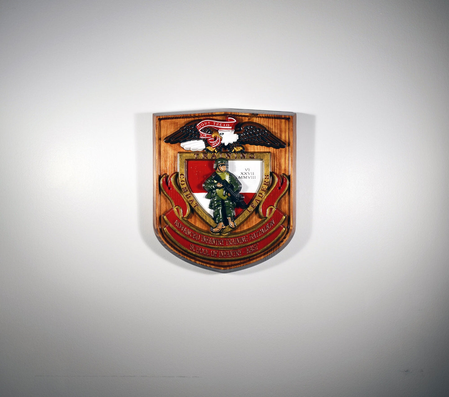 USMC Advanced Infantry Training Battalion East, painted military plaque - Carved Effects