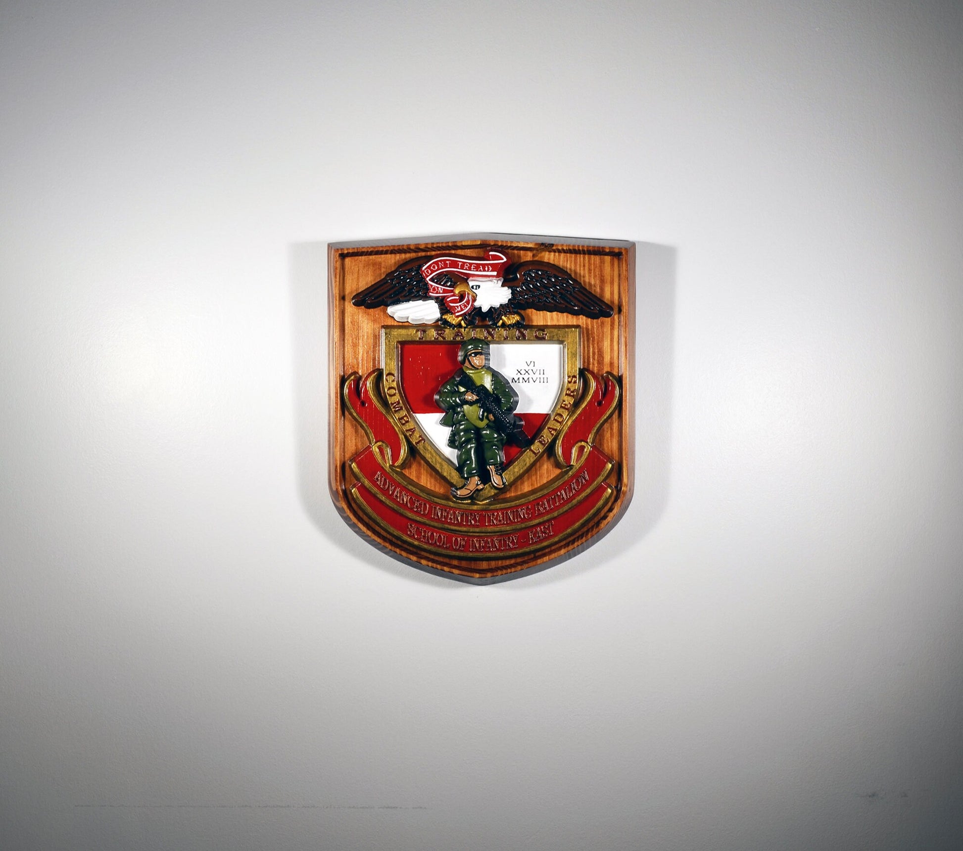 USMC Advanced Infantry Training Battalion East, painted military plaque - Carved Effects