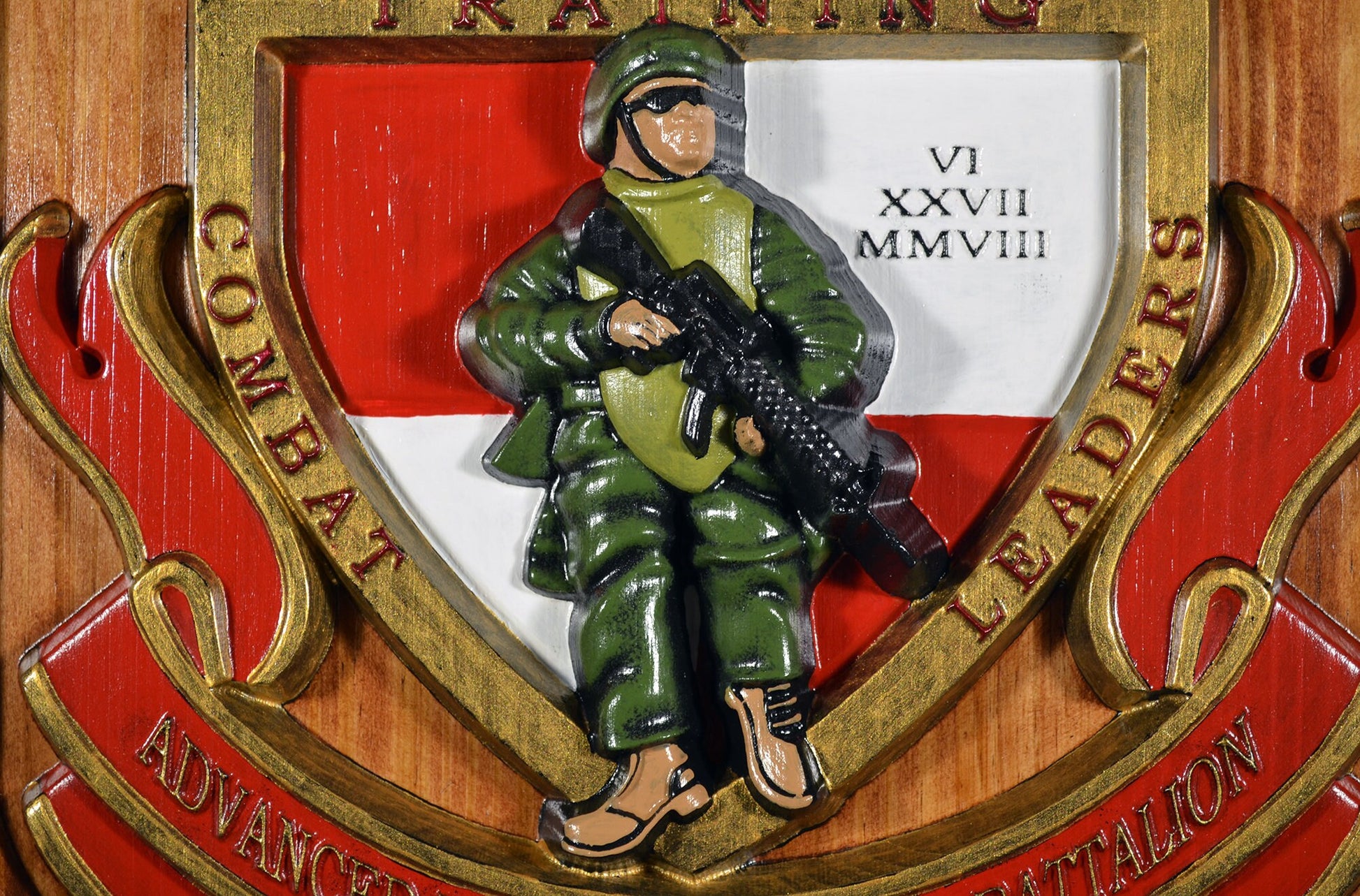 USMC Advanced Infantry Training Battalion East, painted military plaque - Carved Effects