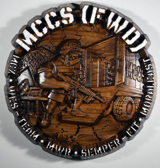 USMC MCCS Marine Corps Community Service, CNC Marine Corps military plaque - Carved Effects