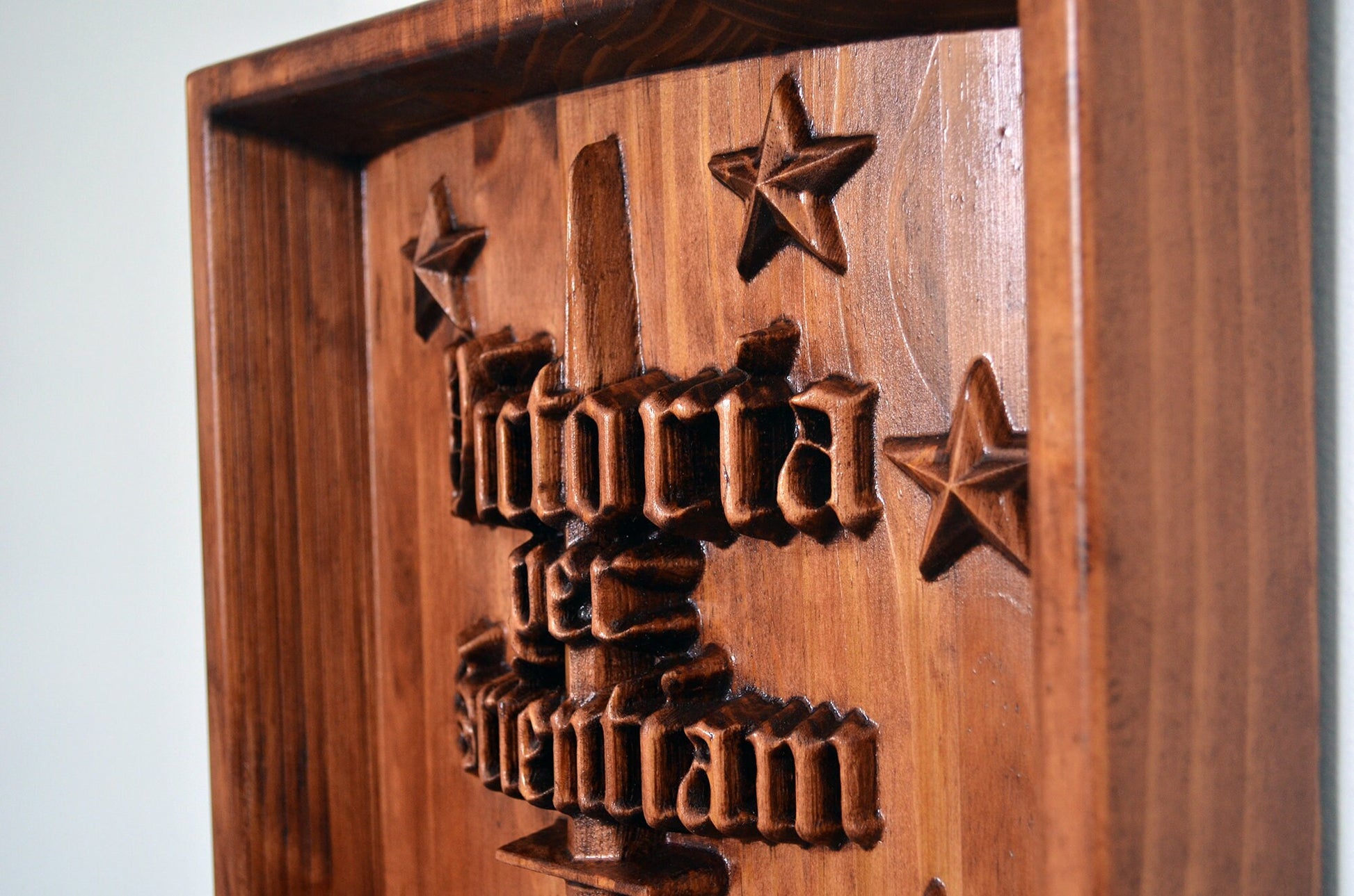 USMC Marine Raiders Training Center, Marine Special Operations Regiment, stained 3d wood carving, military plaque - Carved Effects