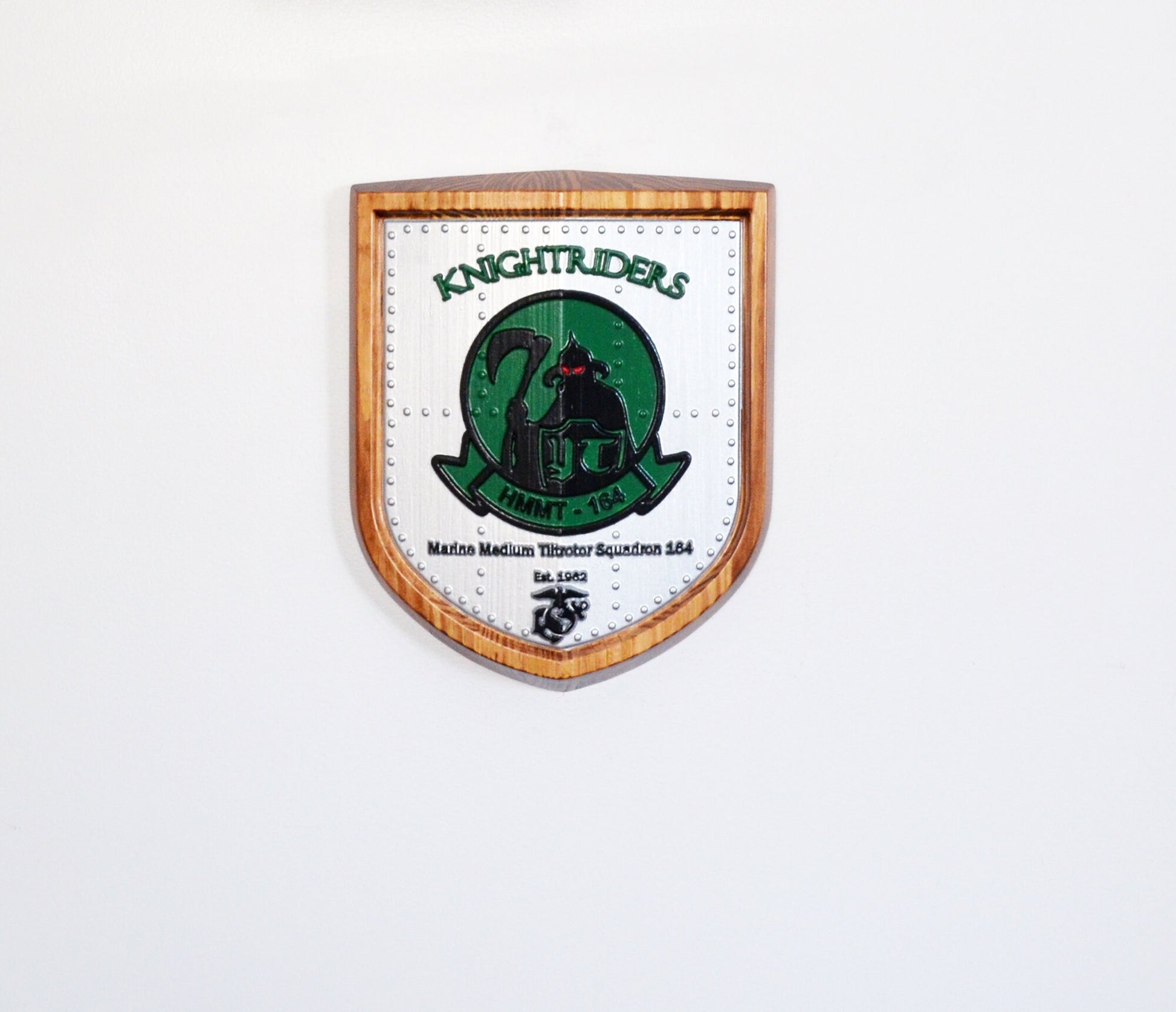 USMC VMM-164, Marine Medium Tilt Rotor Squadron 164, 3d wood carving, painted military plaque - Carved Effects