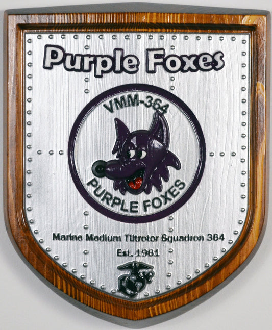 USMC VMM-364, Marine Medium Tilt Rotor Squadron 364, 3d wood carving, painted military plaque - Carved Effects