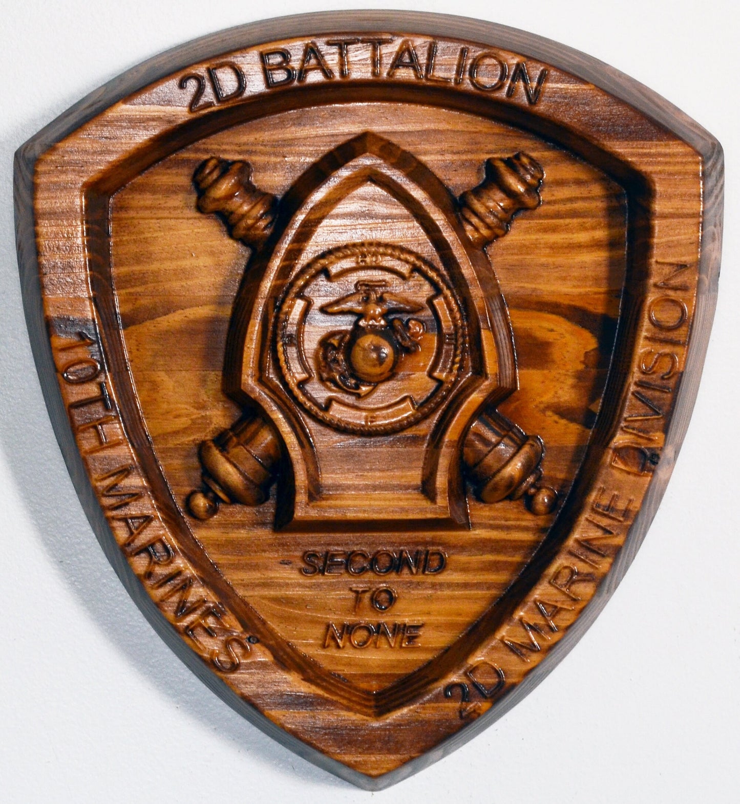 USMC 2nd Battalion 10th Marines, US Marine Corps wood plaque, military plaque