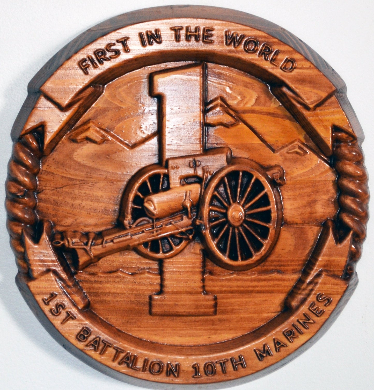 USMC 1st Battalion 10th Marines, US Marine Corps wood plaque, military plaque
