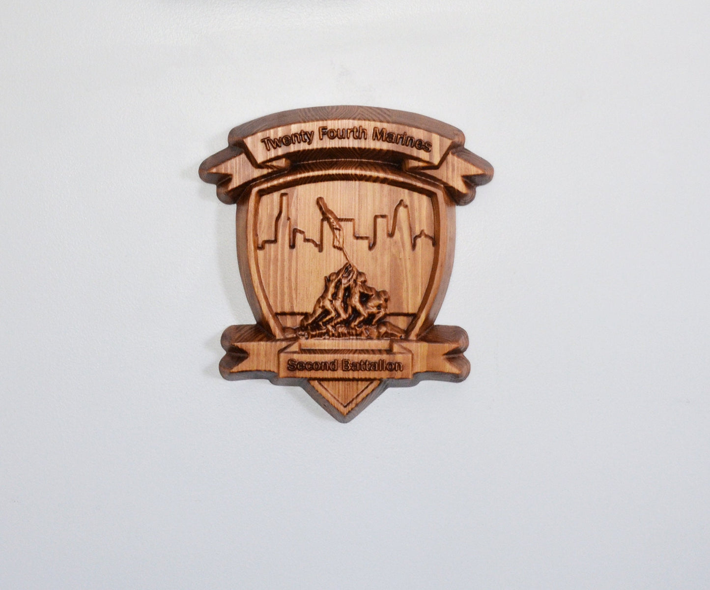 USMC 2nd Battalion 24th Marines, Mad Ghosts, 3d wood carving military plaque