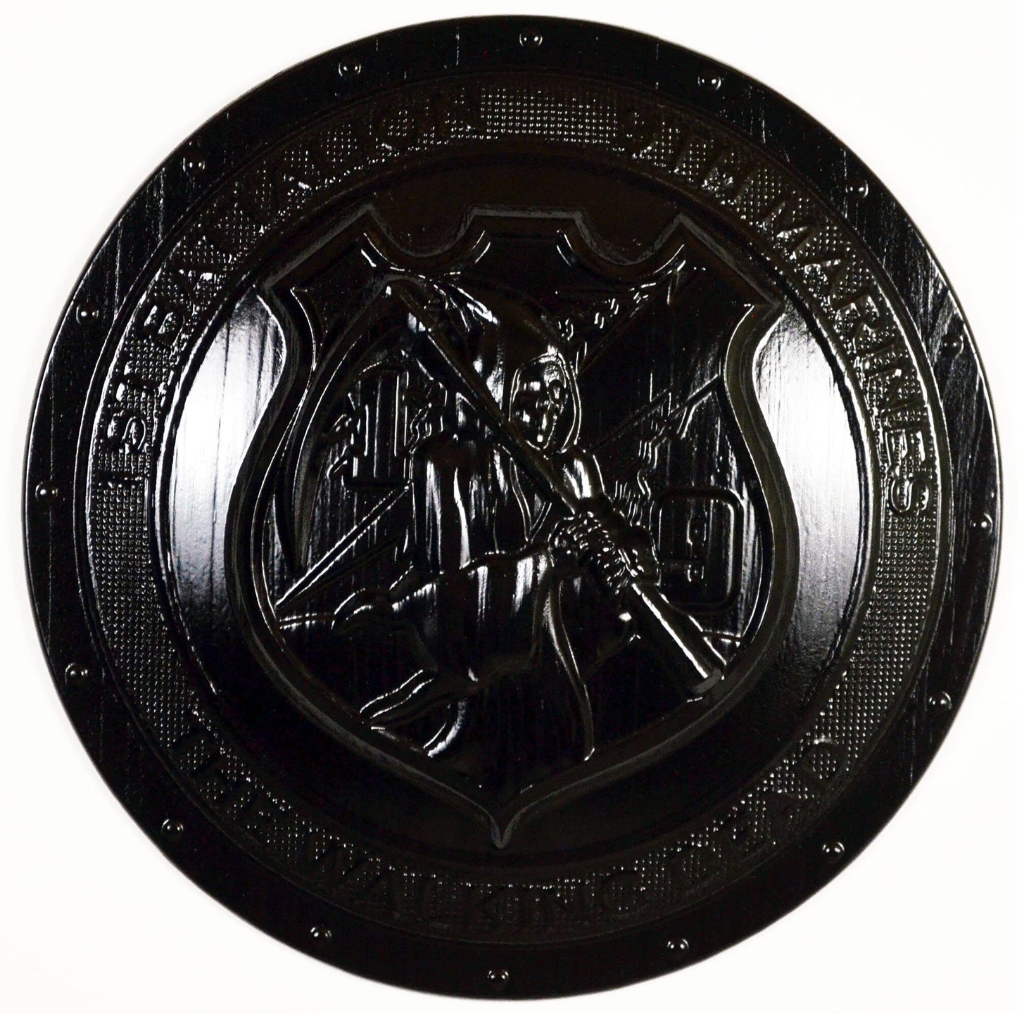USMC 1st Battalion 9th Marines, USMC The Walking Dead 3d wood carving painted version, military plaque